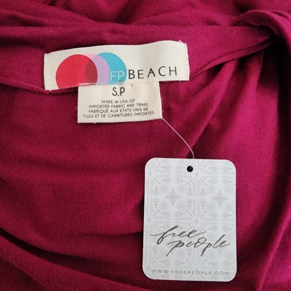 Free People Beach Farrah Mini Dress Womens S Magenta Cover-up NEW - Picture 8 of 11